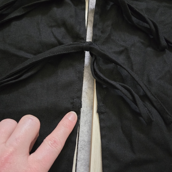 Sexy Black Tie-Front Halter Top | Open Back Halter | Adjustable S-M | Boho Top - Picture 4 of 7